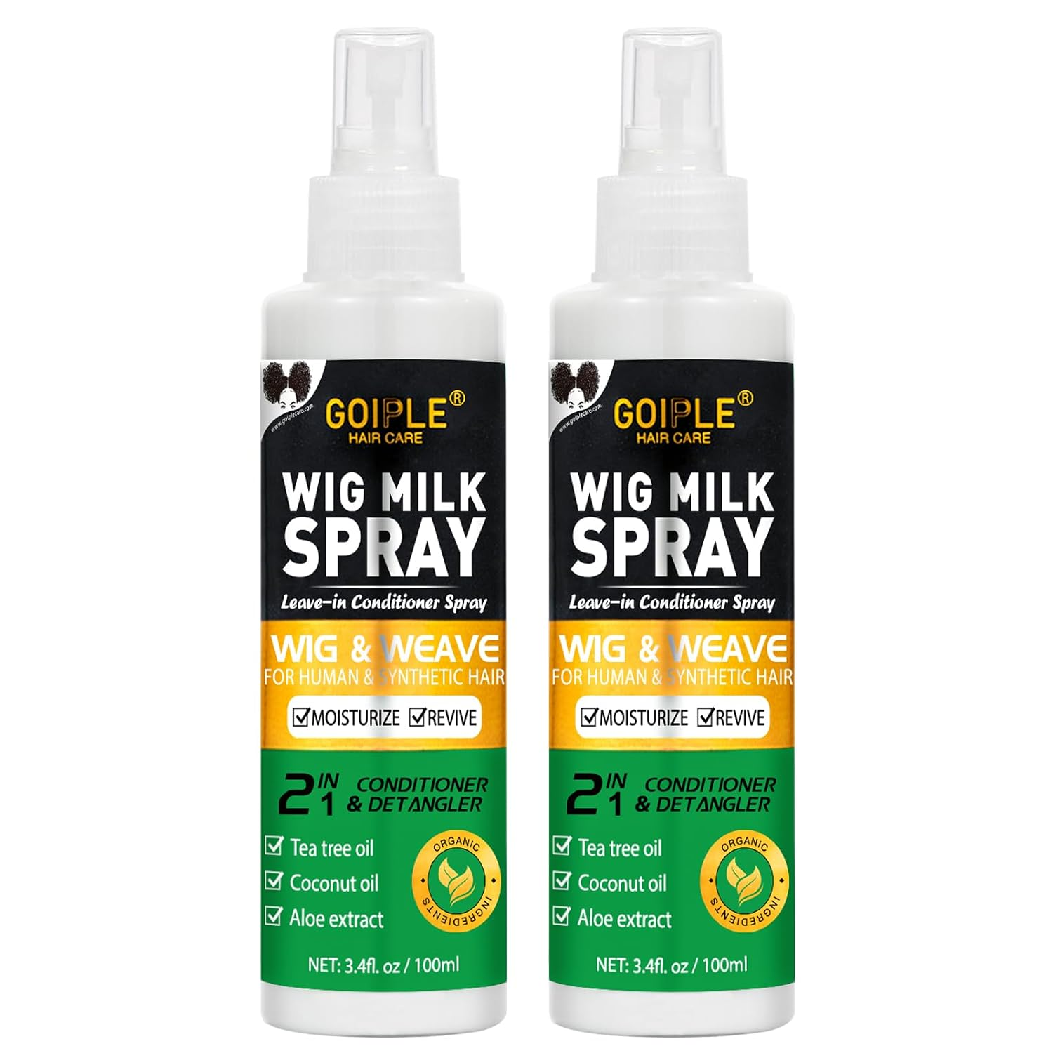2PCS Wig Milk Spray for Synthetic Hair, Leave-In Conditioner Wig Detangler Spray