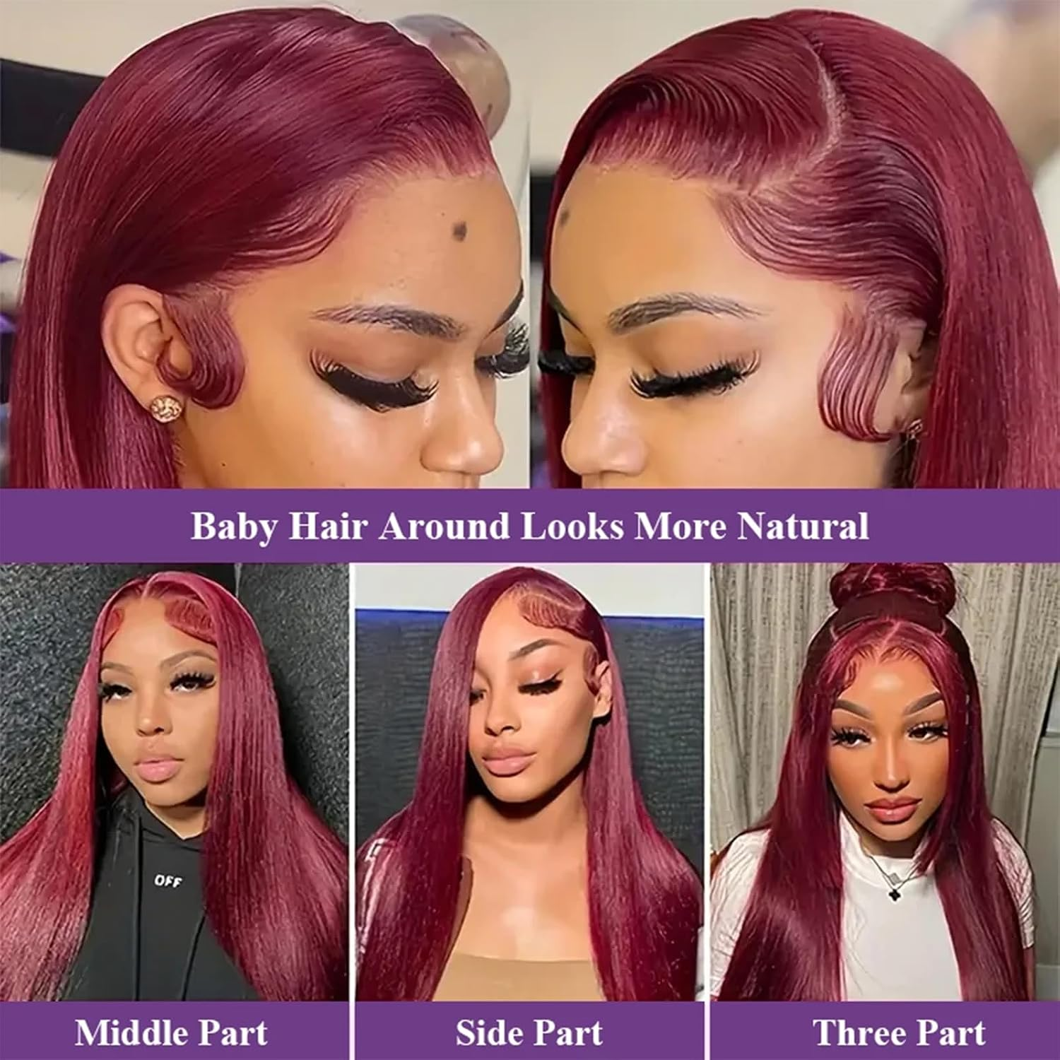 99J Burgundy Wig Human Hair 13X6 Straight Lace Front Wigs Human Hair 20Inch | Wi