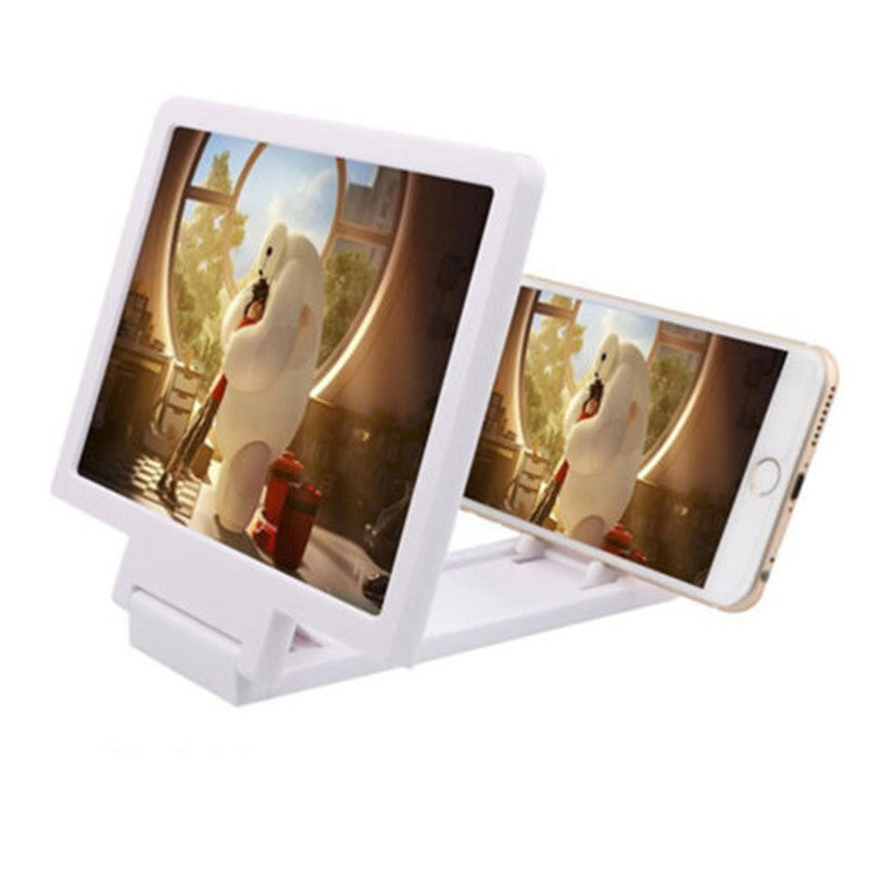 3D Foldable Cell Phone Screen Magnifier HD Expander with Stand black