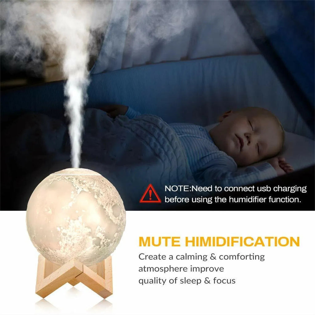 880ml Mist Maker Usb Light Aromatherapy Diffuser 3d Moon Lamp Aroma Humidifier f