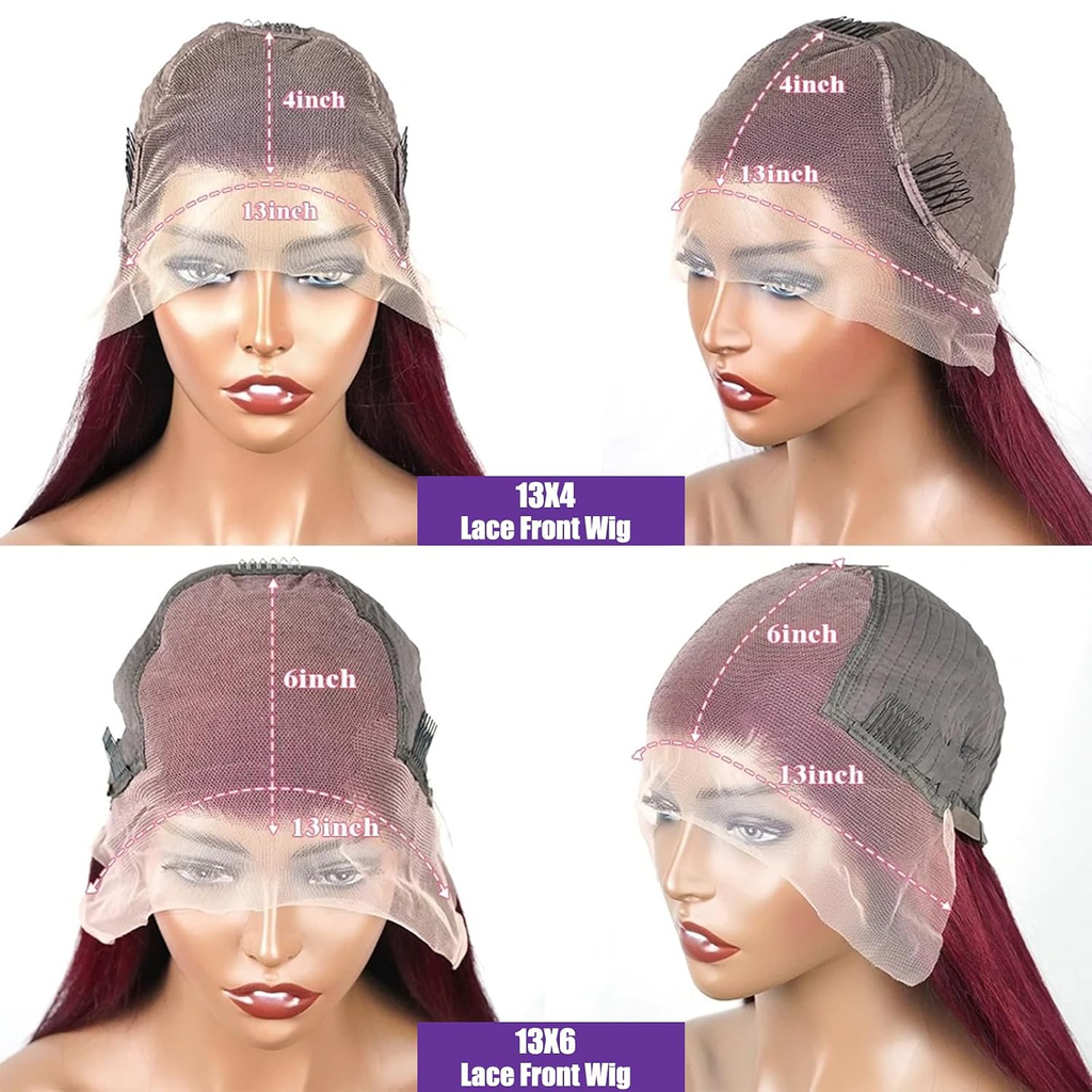99J Burgundy Wig Human Hair 13X6 Straight Lace Front Wigs Human Hair 20Inch | Wi