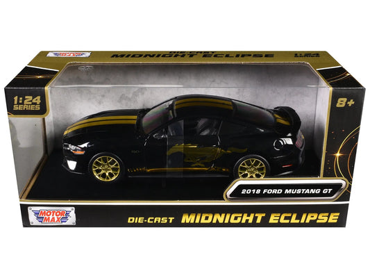 2018 Ford Mustang GT 5.0 Black with Gold Stripes and Graphics "Midnight Eclipse"