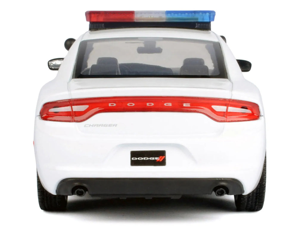 2023 Dodge Charger Pursuit Police Car Unmarked White with Flashing Light Bar Fro