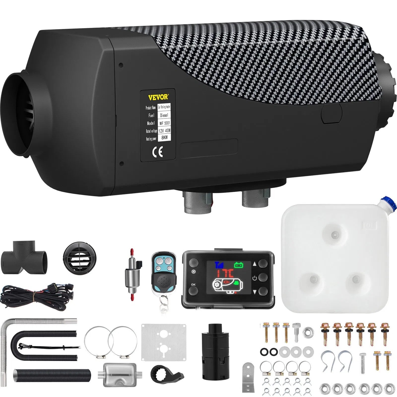 8KW Diesel Air Heater Muffler Diesel Heater 12V Remote Control Diesel Parking He