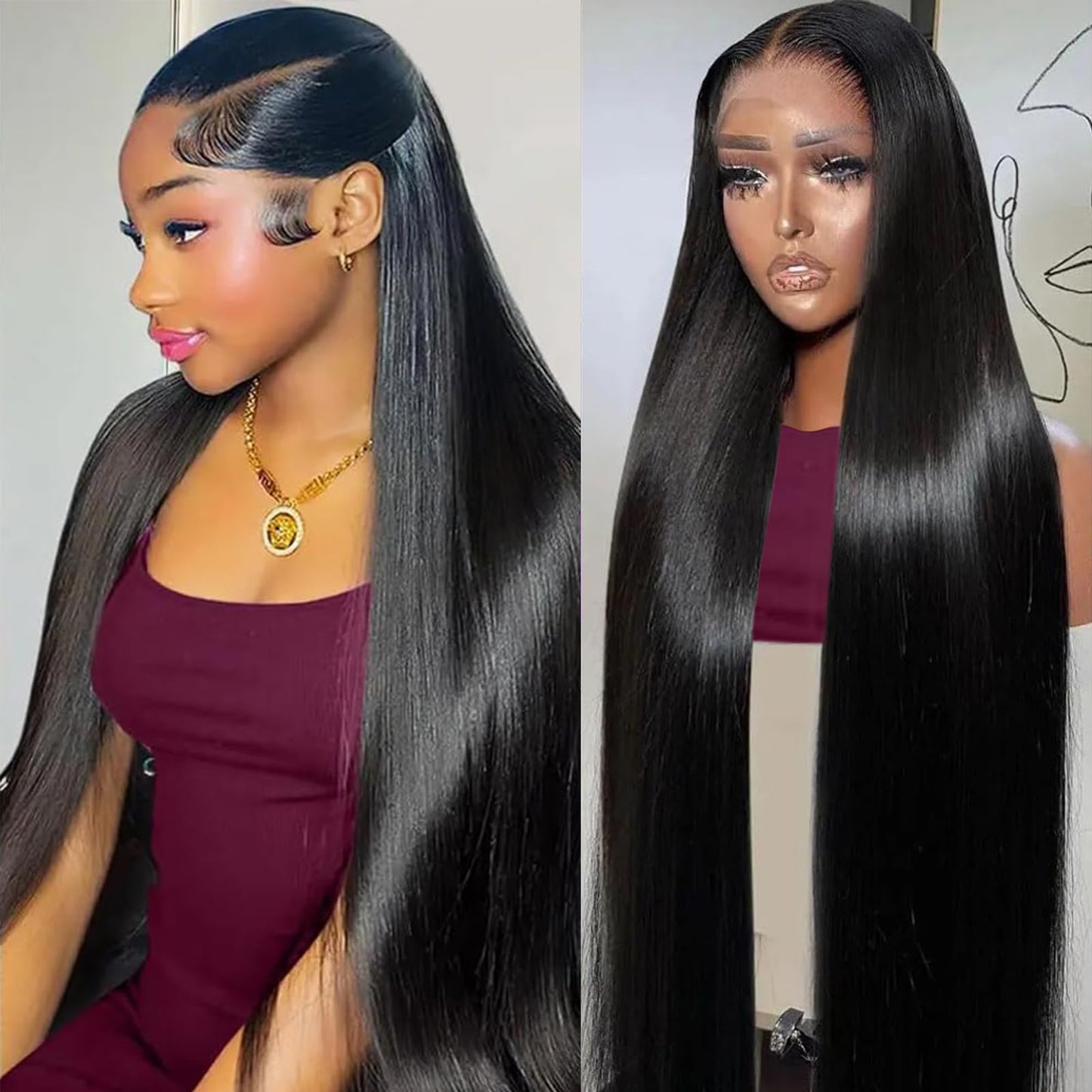 Lemoda 13x6 Lace Front Wigs Human Hair Straight Lace Front Wigs Human Hair HD Transparent Lace Wig Pre Plucked 14A Virgin Human Hair Wigs for Women 26 Inch