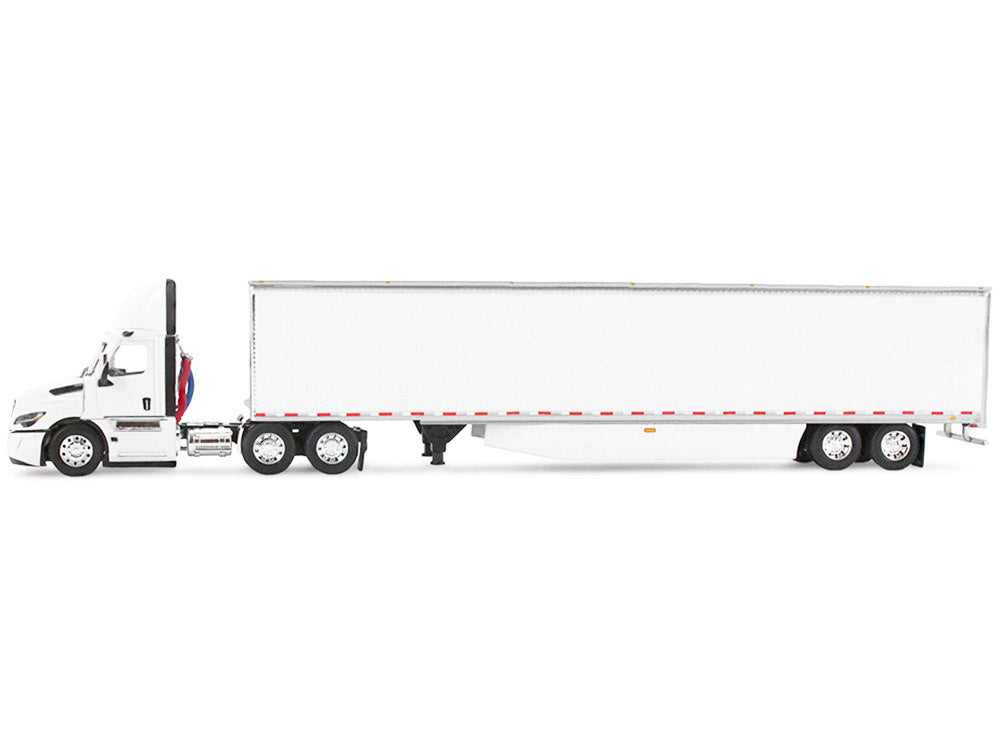 Freightliner Fifth Generation Cascadia Day Cab and 53' Utility Trailer with Skirts White 1/64 Diecast Model by DCP/First Gear