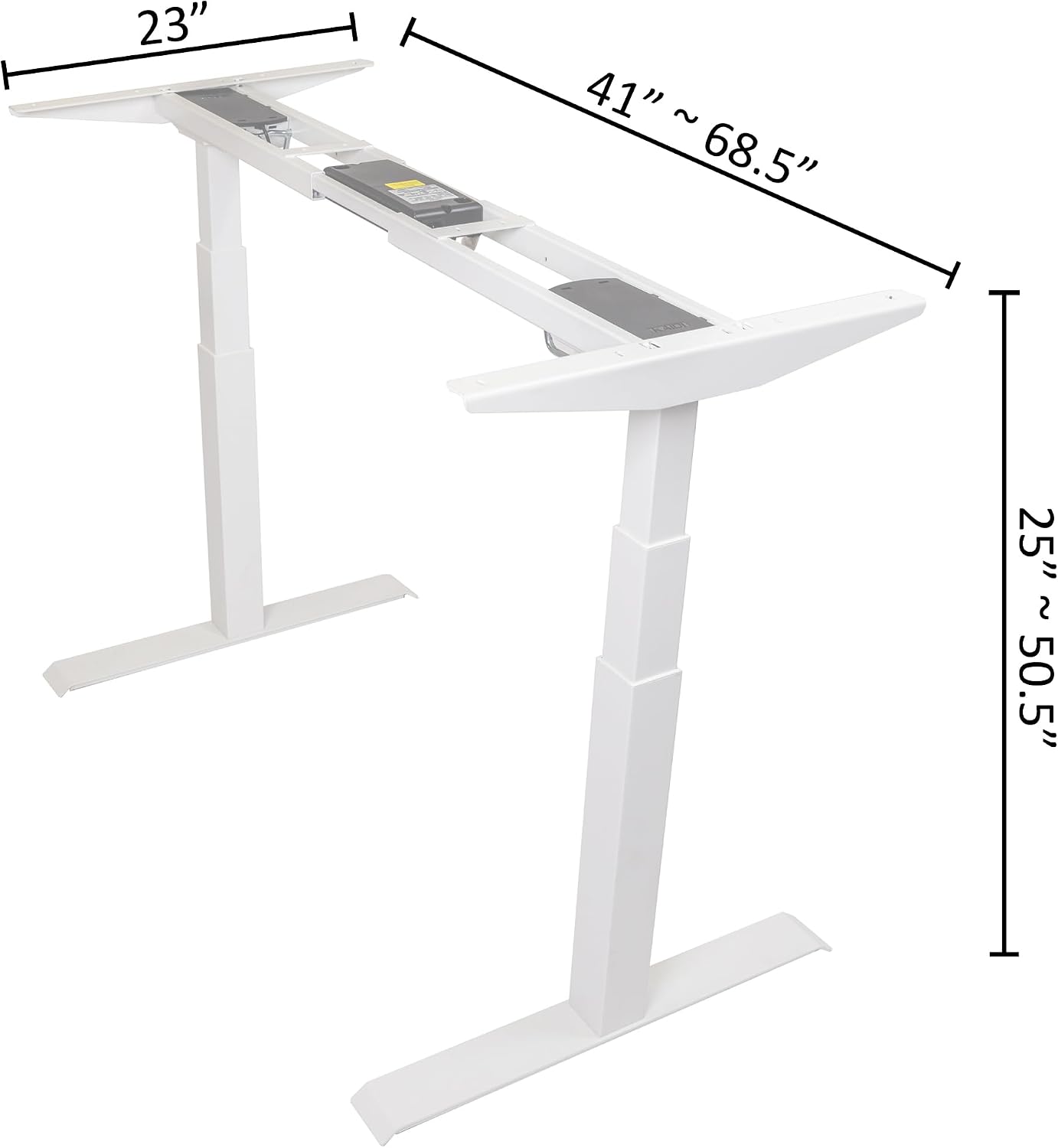Apexdesk K Series Desk Base 3 Stage with Dual Motor Electric Adjustable Standing Desk Base Electric for Home and Office Width and Height Adjustable (White Frame Only)