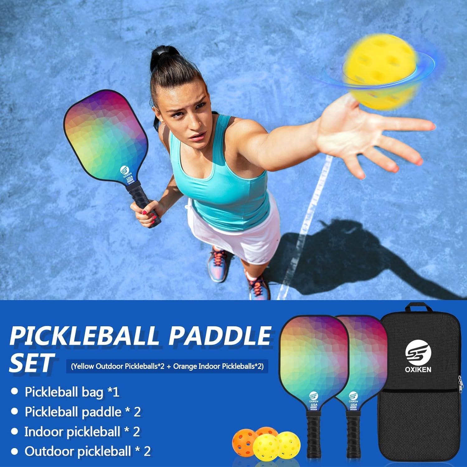 Pickleball Paddles Set of 2 USAPA Approved Pickleball Set