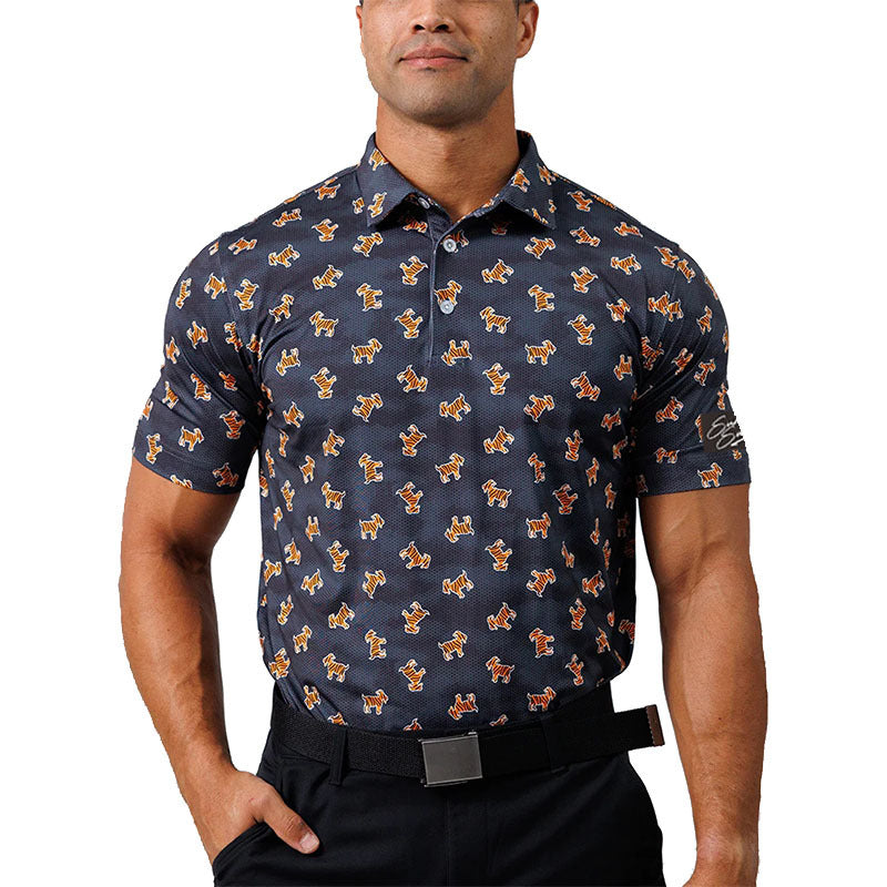 Mens Printed Golf Polo Shirt