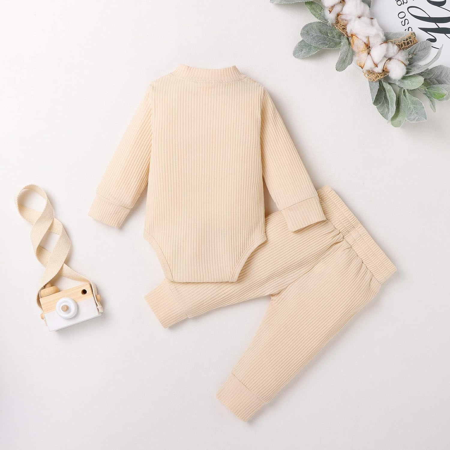Bmnmsl Newborn Baby Boy Fall Clothes 3 6 12 18 24 Months Outfits Long Sleeve Knitted Cotton Romper & Pants Infant Winter Sets