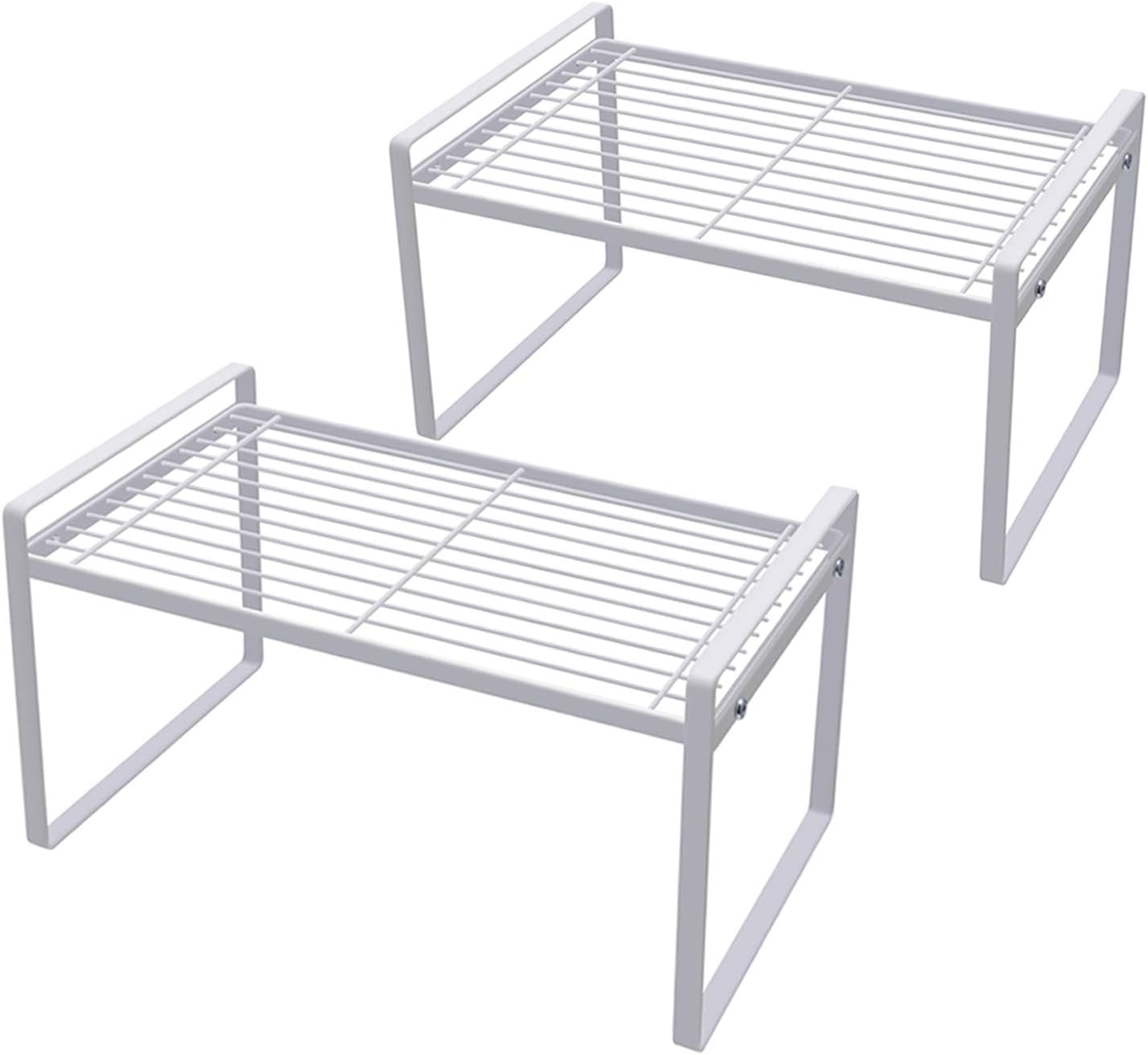 Cabinet Shelf Organizer, Pantry Shelf Rack, White 13X8.3X7.3