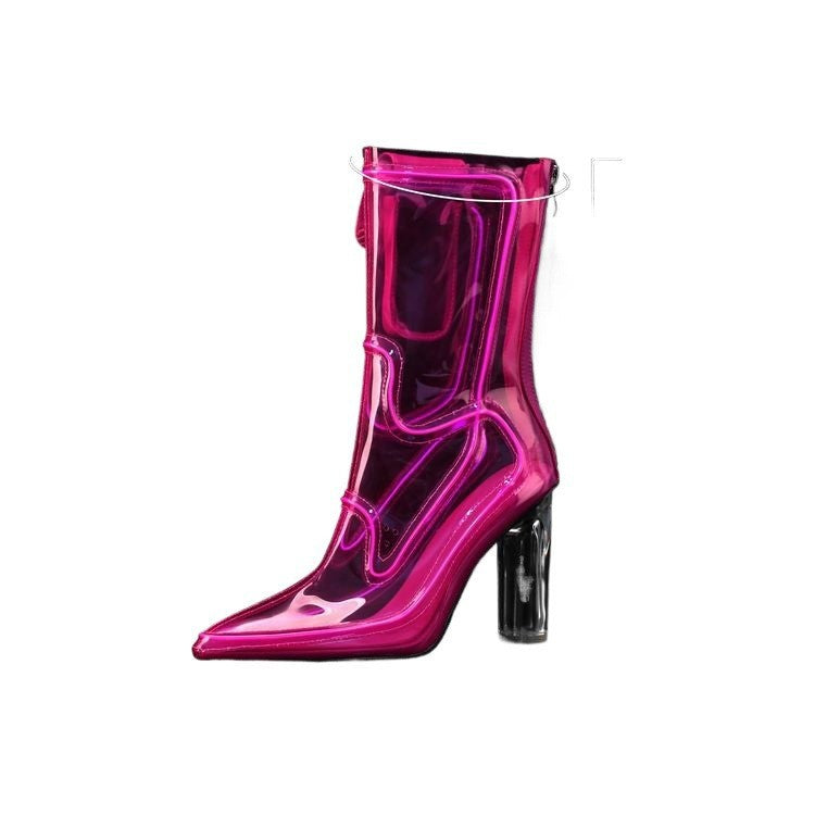 Women LED Flashing Sequin Dance Boots