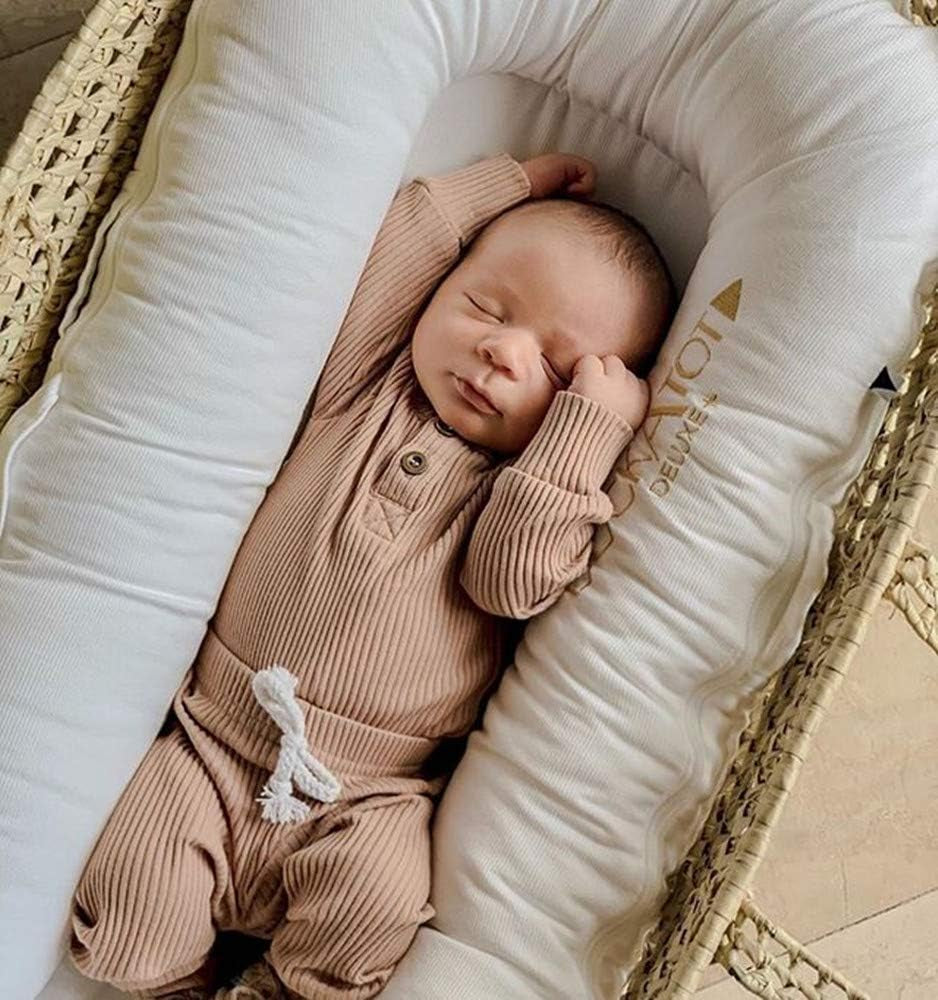 Bmnmsl Newborn Baby Boy Fall Clothes 3 6 12 18 24 Months Outfits Long Sleeve Knitted Cotton Romper & Pants Infant Winter Sets
