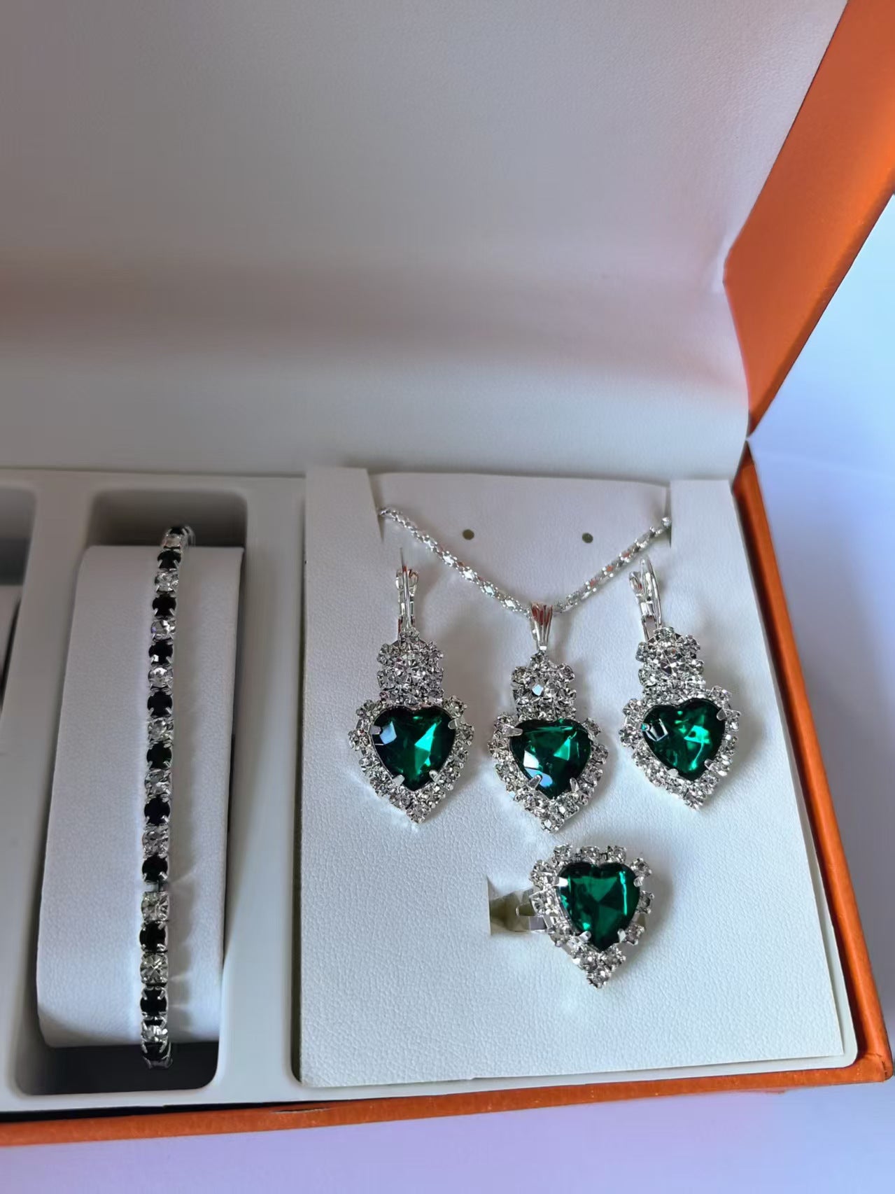 Diamond Encrusted Zircon Jewelry Set