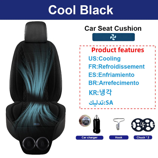 12V Dual Fan Car Seat Cushion Ventilated Heating Cooling Seat Cover Universal Car Seat Summer Winter Car Seat Protector