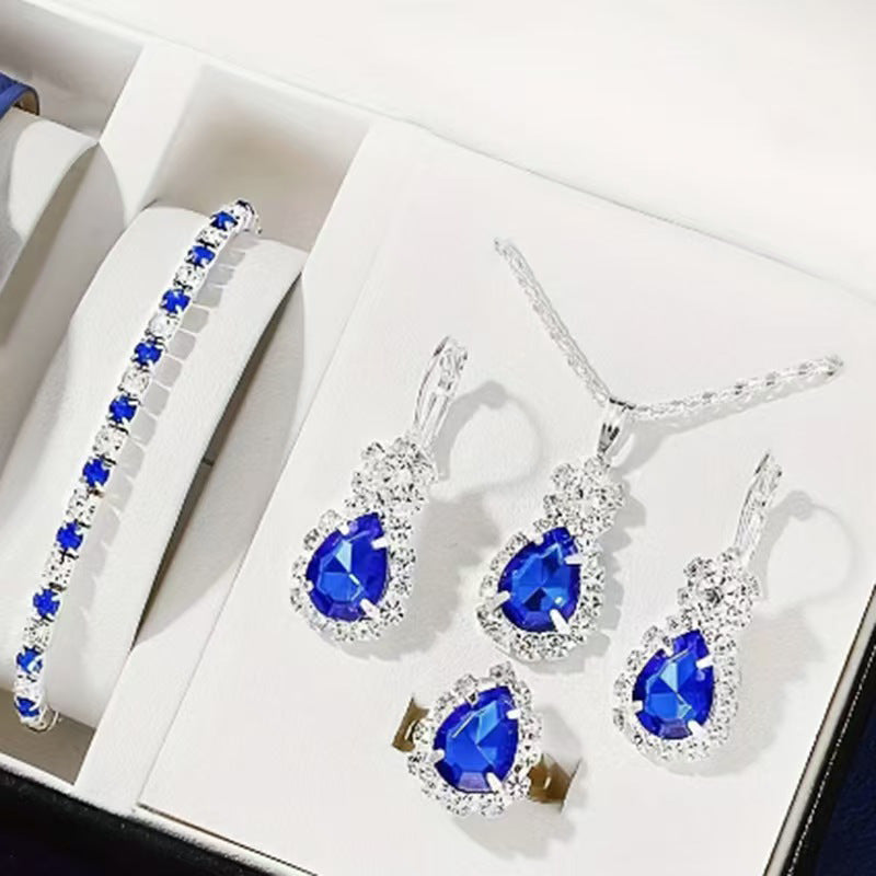 Diamond Encrusted Zircon Jewelry Set