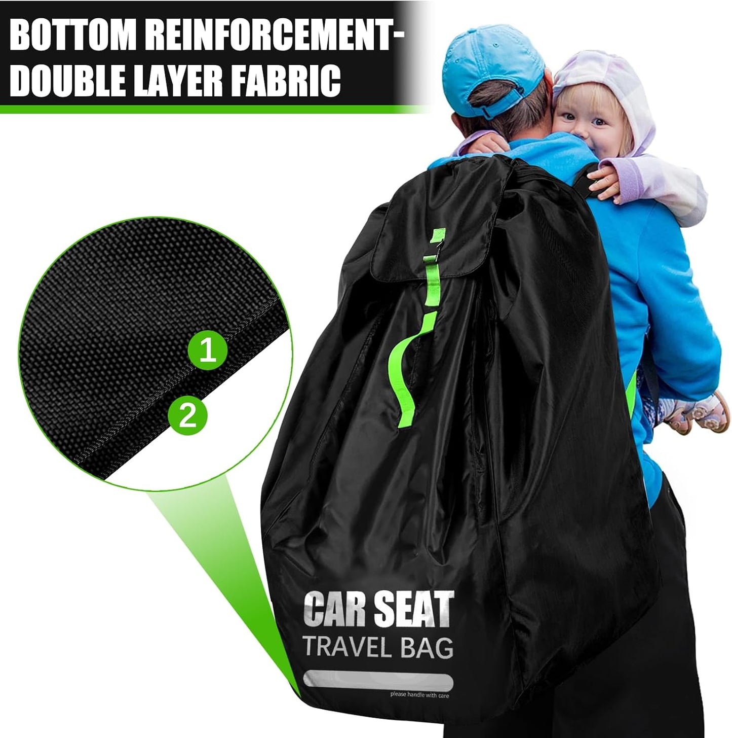 Car Seat Travel Bag for Airplane, Padded Strap Car Seat Bags for Air Travel