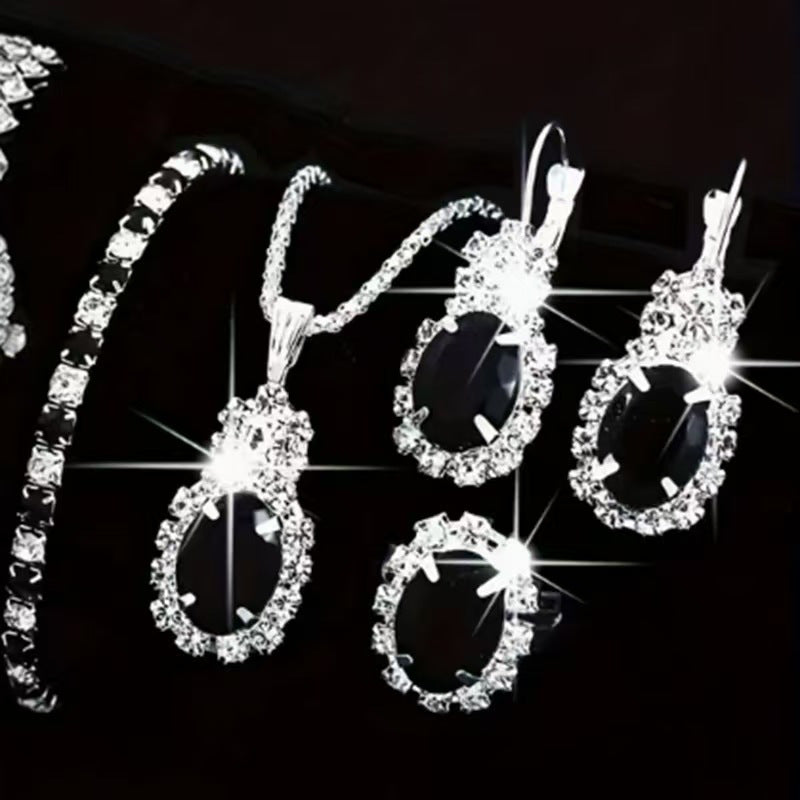 Diamond Encrusted Zircon Jewelry Set