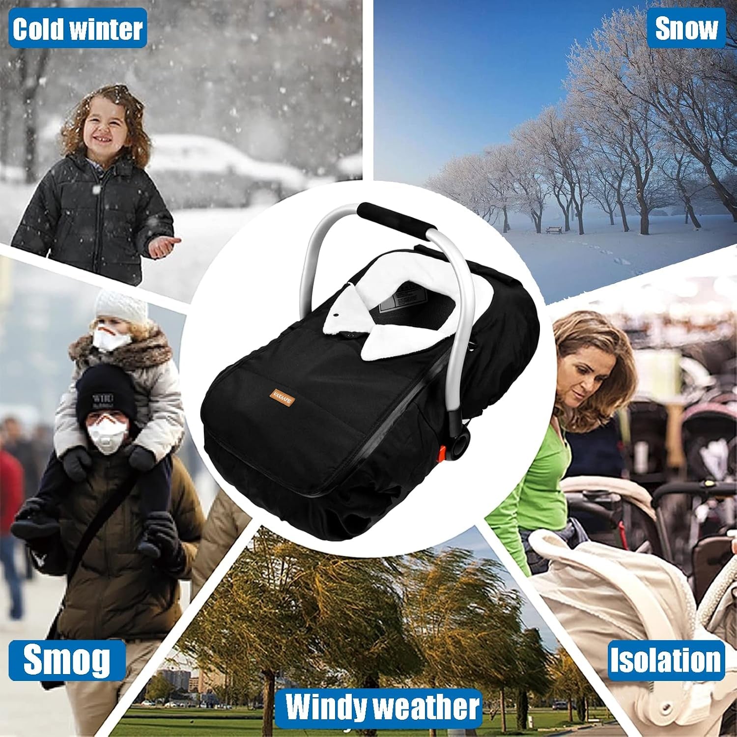 Baby Car Seat Cover,Universal Winter Car Seat Cover for Infant Boys Girls
