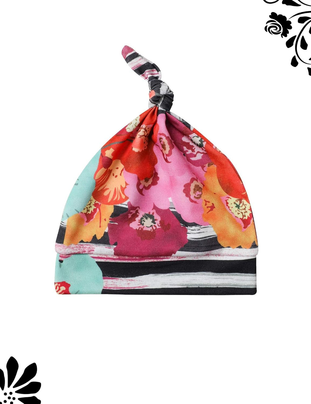 KANGKANG Newborn Baby Girl Clothes Hi I'M New Here Newborn Outfit Infant Romper Floral Pants Cute Baby Girl Outfits 4PC Set