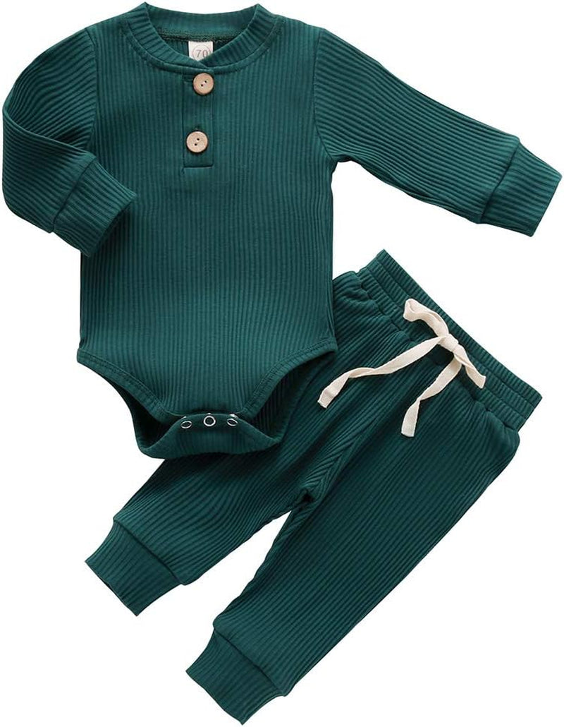 Bmnmsl Newborn Baby Boy Fall Clothes 3 6 12 18 24 Months Outfits Long Sleeve Knitted Cotton Romper & Pants Infant Winter Sets