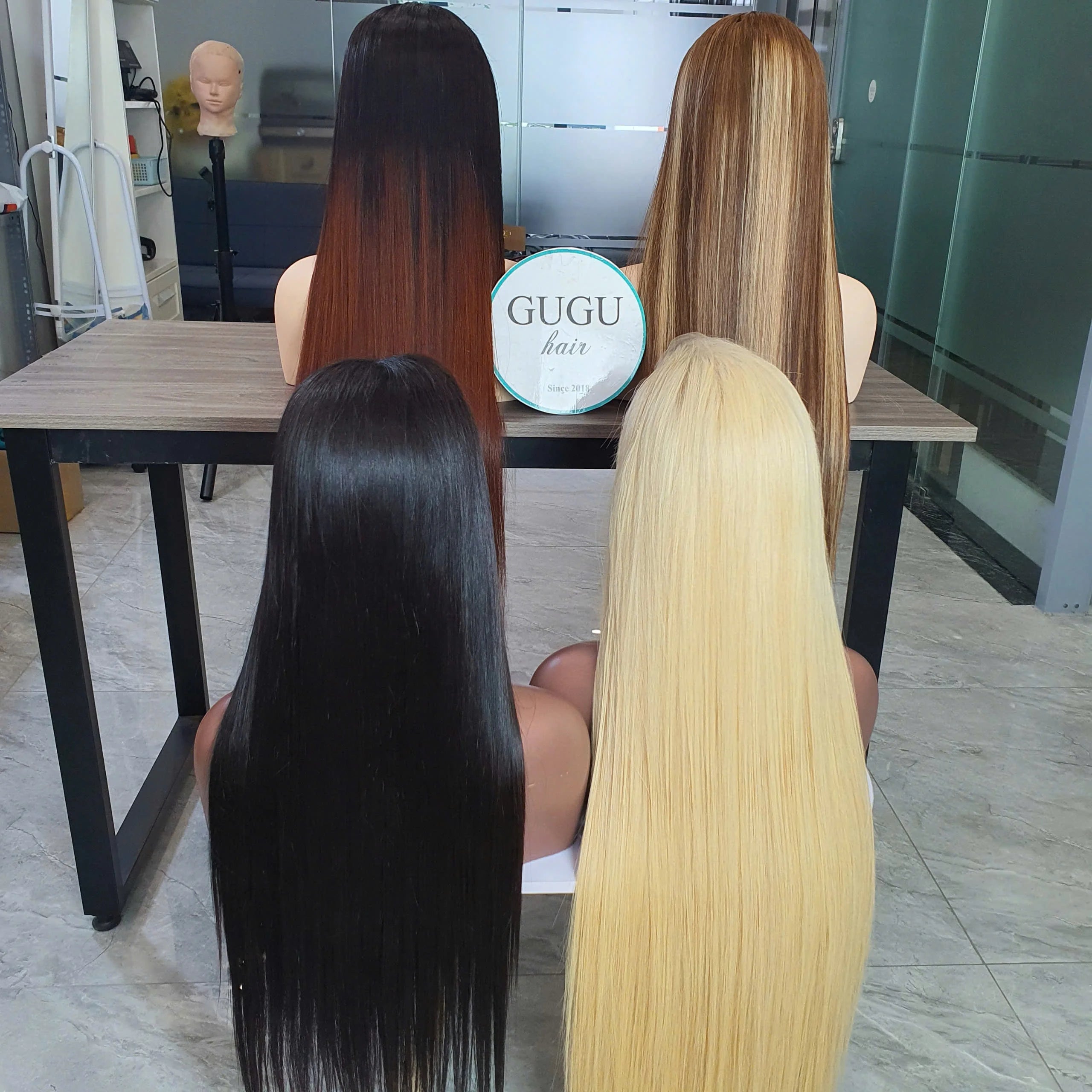 100% Raw Vietnamese Blonde 613 Color Bone Straight Human Hair Wigs Double Drawn  Long Length Vietnamese Vendor