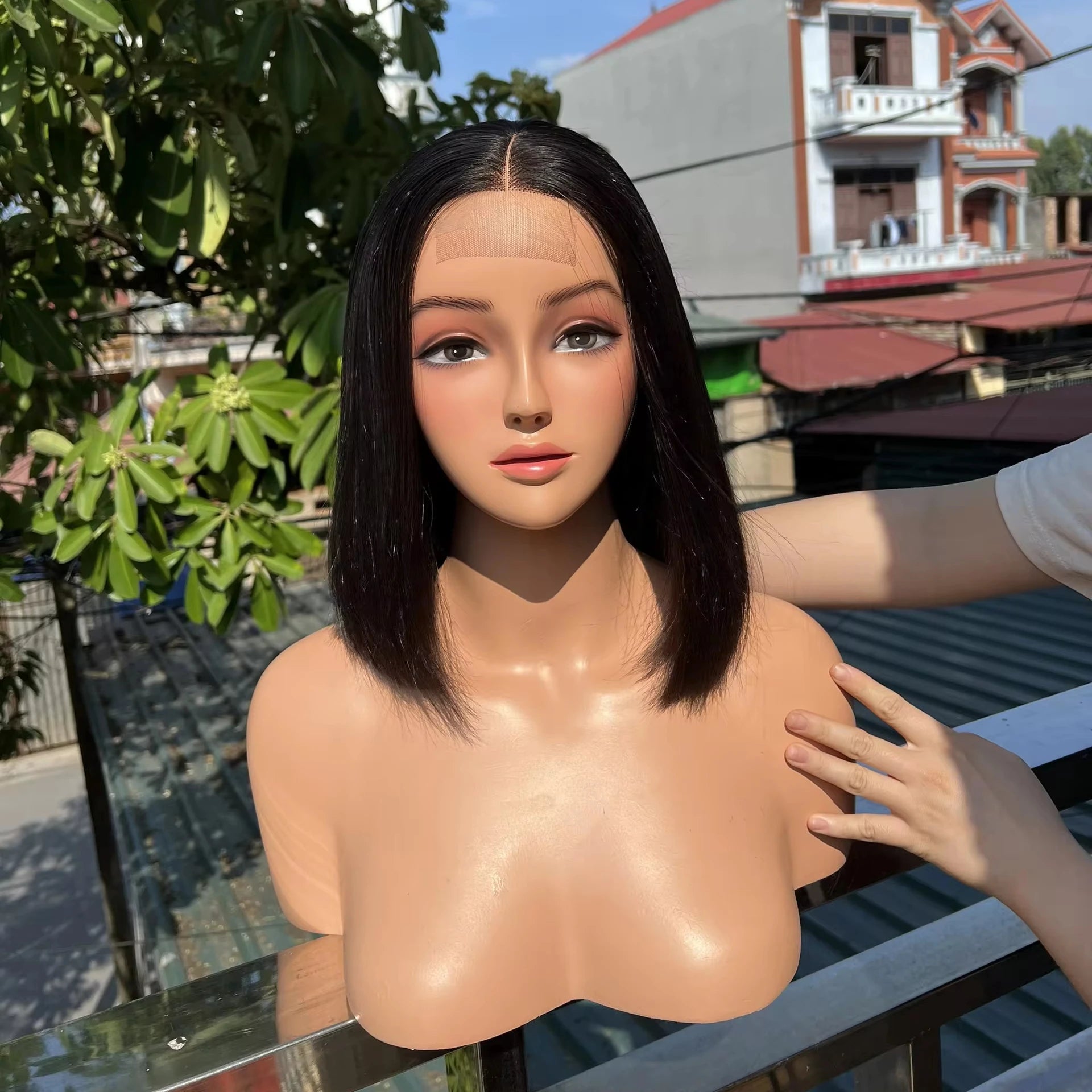 Wholesale Vietnamese Short Bob Glueless Natural Human Hair Wigs Already Machine Made Wigs Raw Vietnamese Lace Bob Wigs