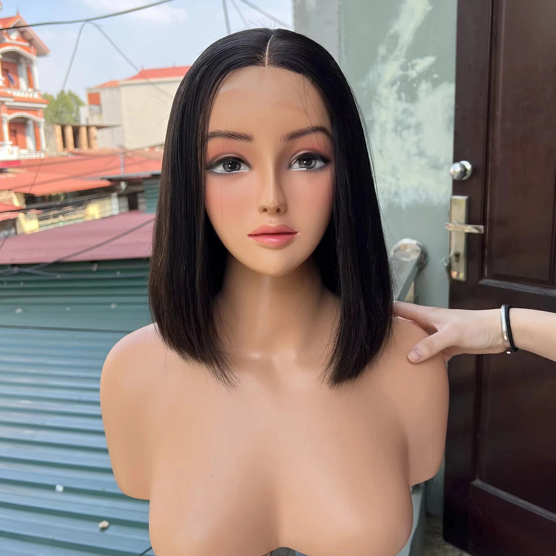 Wholesale Vietnamese Short Bob Glueless Natural Human Hair Wigs Already Machine Made Wigs Raw Vietnamese Lace Bob Wigs