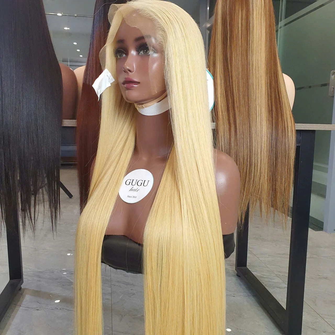 100% Raw Vietnamese Blonde 613 Color Bone Straight Human Hair Wigs Double Drawn  Long Length Vietnamese Vendor