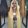 100% Raw Vietnamese Blonde 613 Color Bone Straight Human Hair Wigs Double Drawn  Long Length Vietnamese Vendor