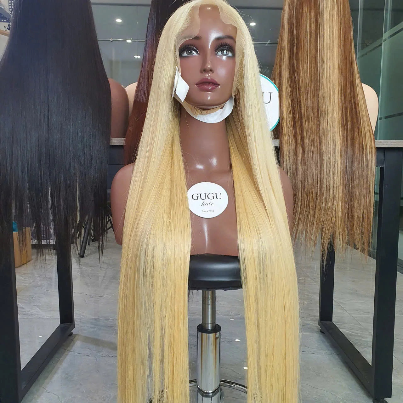 100% Raw Vietnamese Blonde 613 Color Bone Straight Human Hair Wigs Double Drawn  Long Length Vietnamese Vendor