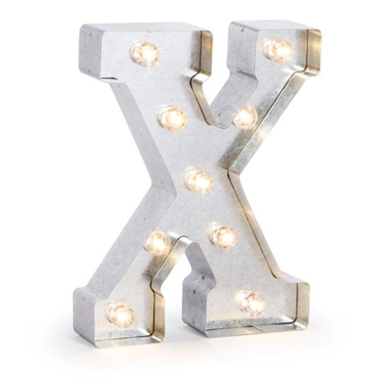 Darice Silver Metal Marquee X Letter 9.875 inches