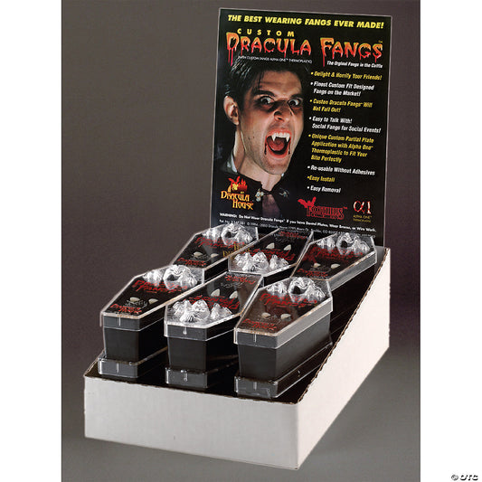 Dracula fangs display/12 pcs lg