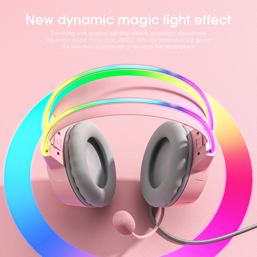 X15pro Head-mounted Computer Headset Dynamic RGB Wired Earphones with HD Noise Reduction Mic Chicken-eating Game Black