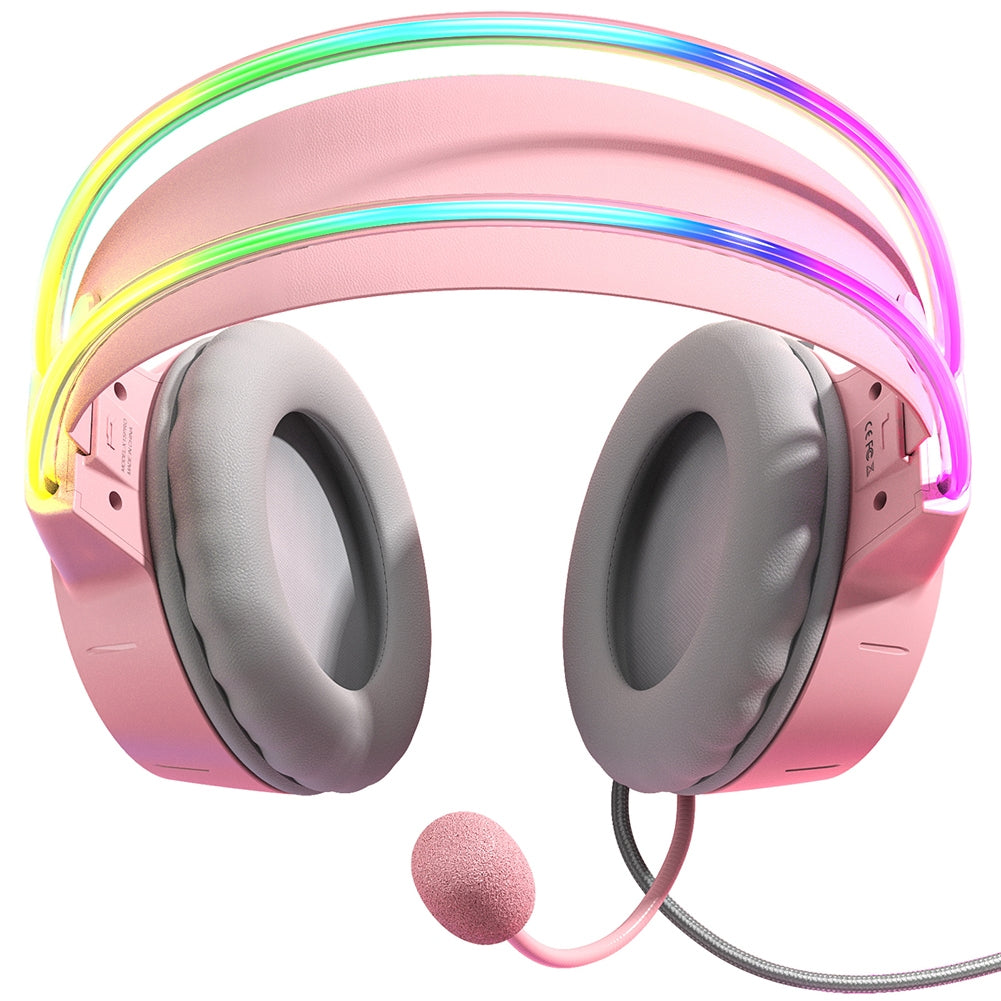 X15pro Head-mounted Computer Headset Dynamic RGB Wired Earphones with HD Noise Reduction Mic Chicken-eating Game Black