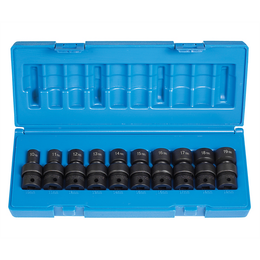 Grey Pneumatic 3/8" Dr. 10 Piece 12 Point StandardLength Metric Universal Set