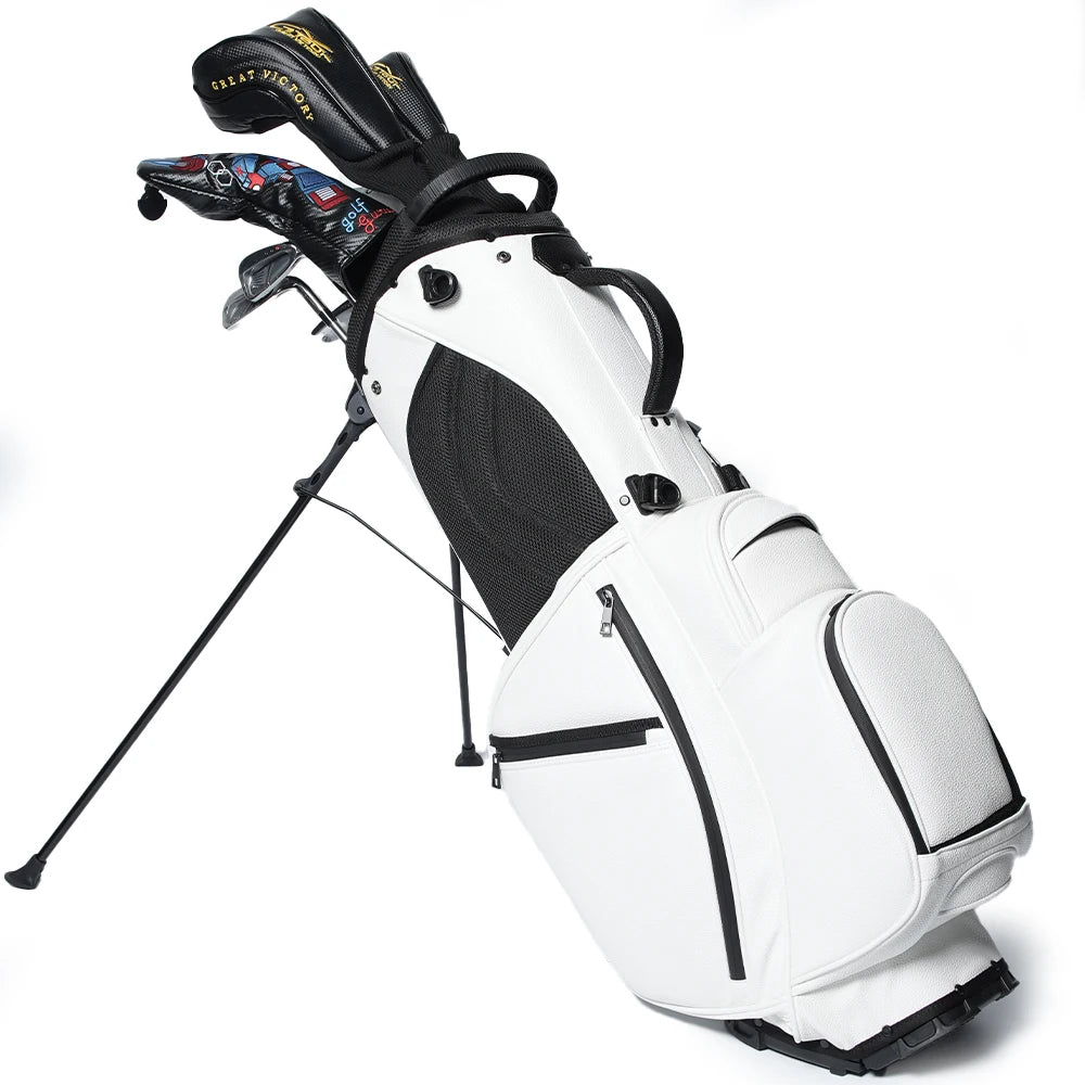 ASL GOLF Wholesale Custom Yellow Golf Bags Disc Pouch Leather Waterproof Attachment Golf Bag Stand