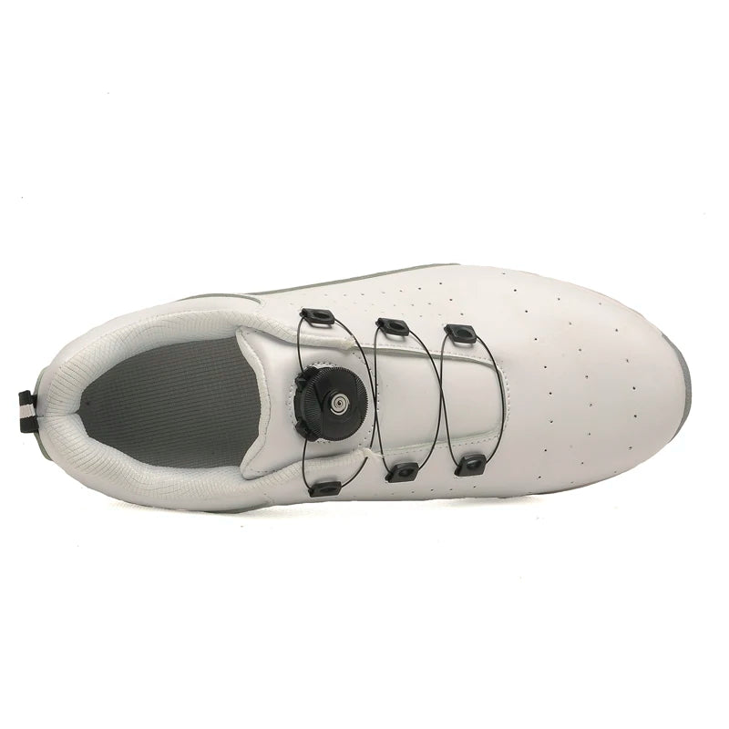 New Models Classic Golf Shoes for Men Brand Luxury Plain White Leather Shoes Sports Transparent Studs Outsole Big Size 46