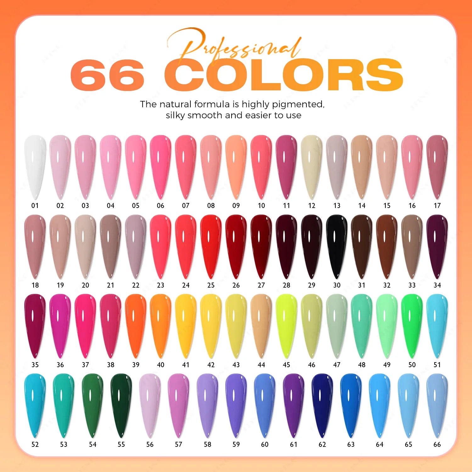 JTING Free Gift 66Colors Gel Nail Polish Collection Free Top Base Coat High Quality Pigment Salon Professional Gel Polish Set