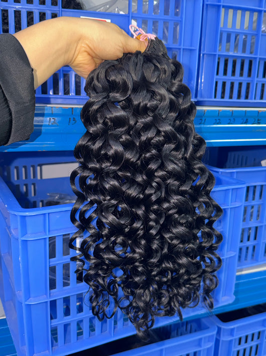 Wholesale Crochet Deep Wave Human Hair Extensions Pre Looped Italy Curly Crochet Braid Human Hair