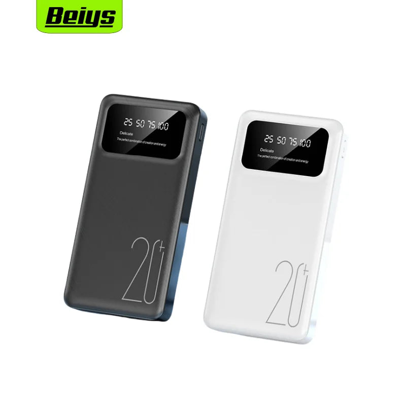 Customized Large Capacity Power Bank 20000mah Portable Flashlight Dual Output Dual Input Mobile Power Bank