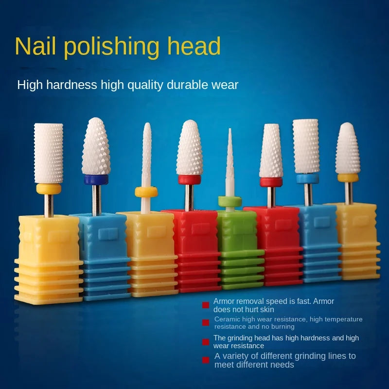 OEM Customizable Worker Letter 2.35 Nail Grinding Machine Tool Parts Featuring a Drill Bit with Ceramic Grinding Head