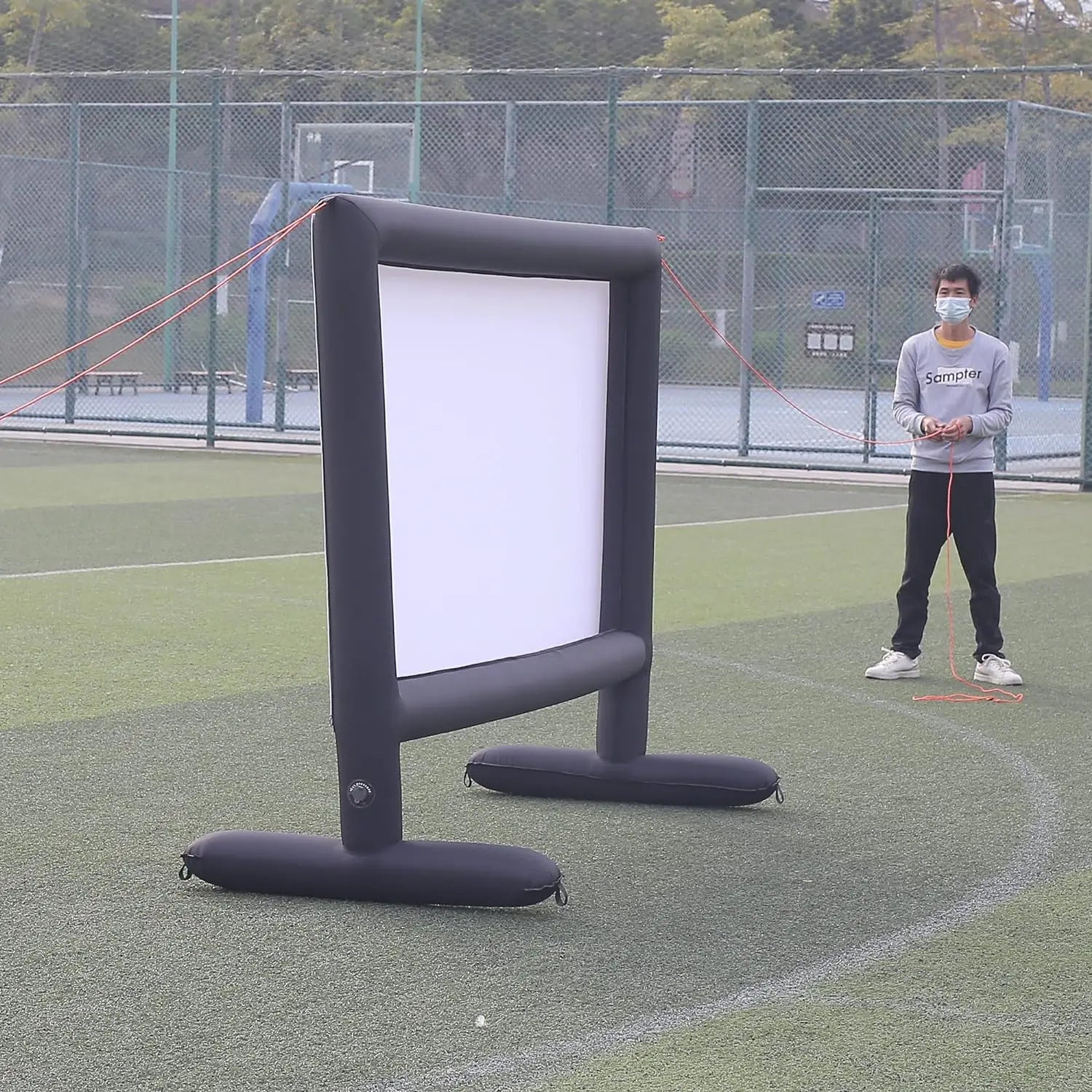 SAYOK 100inches Inflatable Movie Projector Screen 9.6ft - for Indoor Outdoor Durable Movie Screen No Need to Keep Inflating