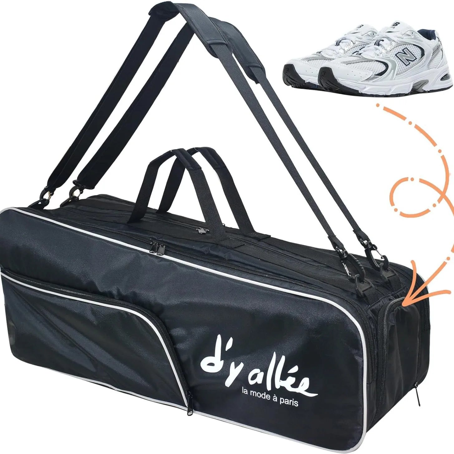 Professional Tennis Bag 6 Rackets  with Shoes Compartment for Men Women Racquetball Racket Pickleball Paddle Portable Tennis Bag
