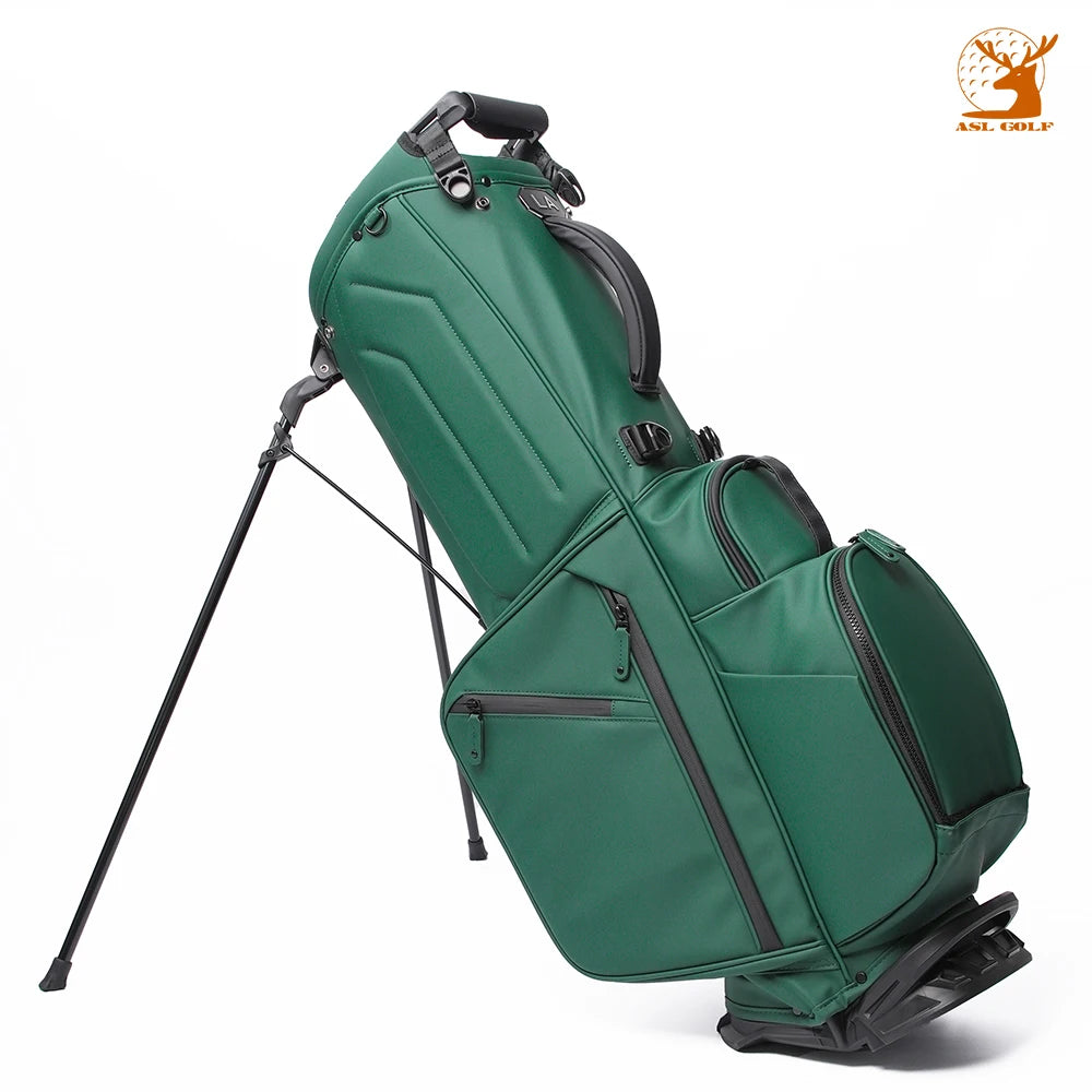 ASL GOLF Custom logo Blue Embroidery Black Green Blue Gray Golf Club Bags PU Leather 6 14 Dividers Golf Stand Bag