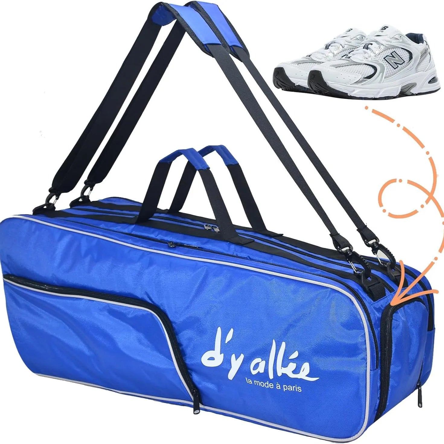 Professional Tennis Bag 6 Rackets  with Shoes Compartment for Men Women Racquetball Racket Pickleball Paddle Portable Tennis Bag