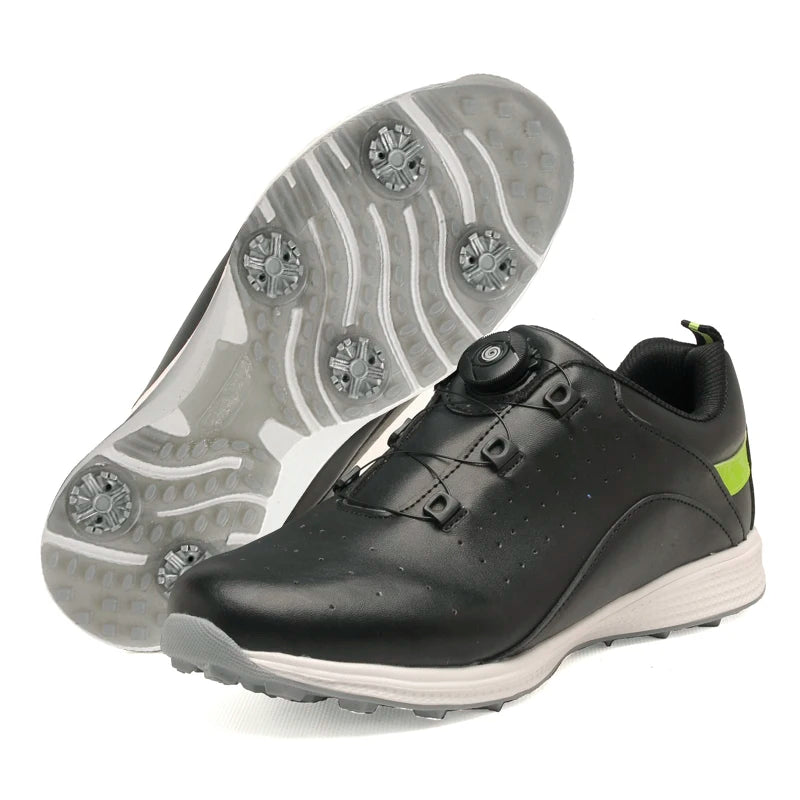 New Models Classic Golf Shoes for Men Brand Luxury Plain White Leather Shoes Sports Transparent Studs Outsole Big Size 46