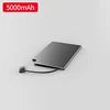 Ultra Thin Slim Credit Card Powerbank Size 5000mAh Slim Built in Cable Fast Charging Portable Charger Mini Power Bank