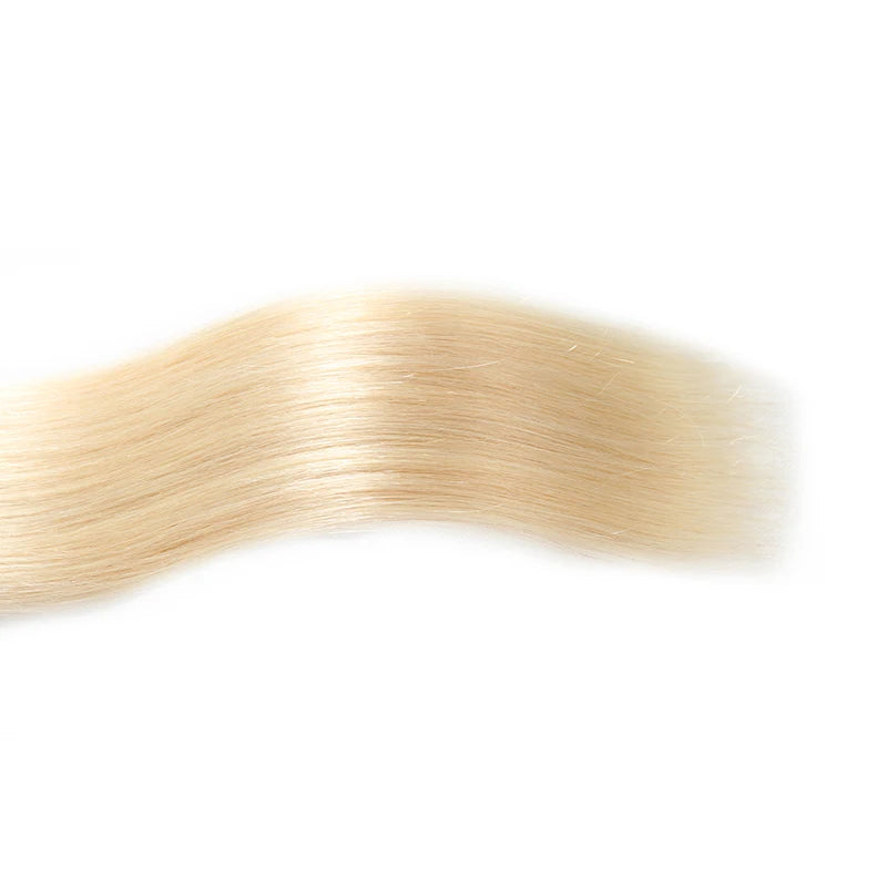 Straight Human Hair Bundles for Women Blonde Brazilian Virgin Human Hair Bundle Thick Hair Human Hair Weave Natural Double Drawn