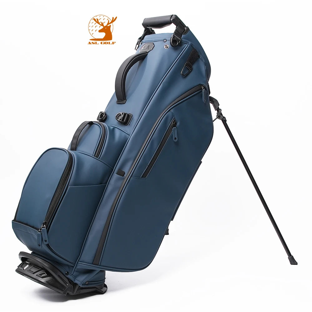 ASL GOLF Custom logo Blue Embroidery Black Green Blue Gray Golf Club Bags PU Leather 6 14 Dividers Golf Stand Bag